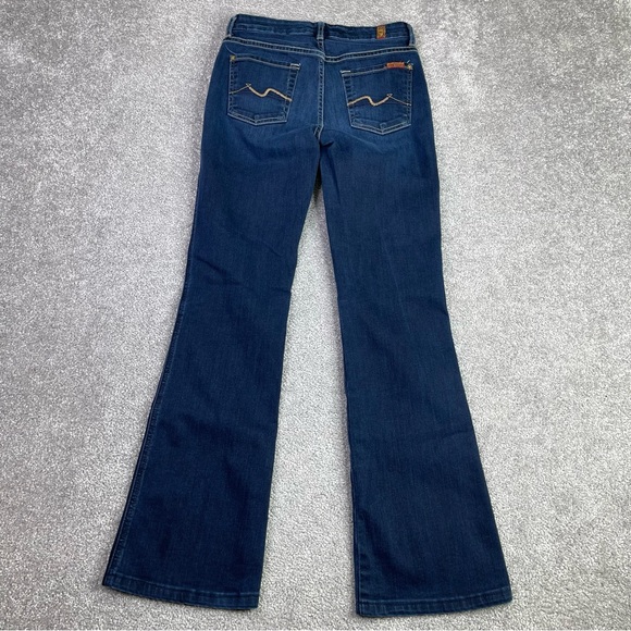 7 For All Mankind Jeans Women’s 25 Blue Kimmie Bootcut Low Rise Dark Wash - Picture 3 of 13